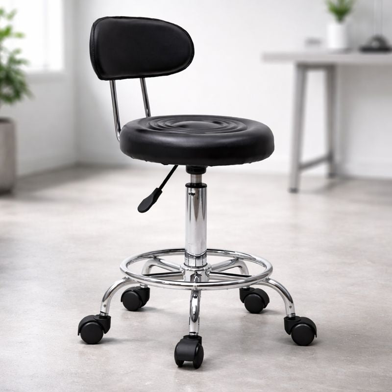Professionele rollende draaikruk met rugleuning – ideaal voor nagelstudio, salon en werkruimte | Kersom