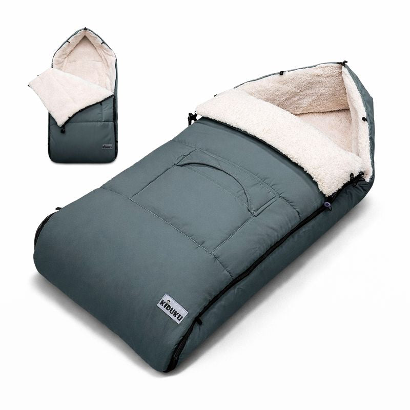 Warme Baby Voetenzak voor Kinderwagen en Buggy van 95 x 50 cm in het Grijs | KIDUKU