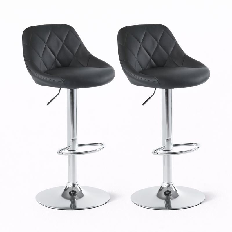 Moderne barkrukken set van 2 met rugleuning en voetensteun – ideaal voor keuken, bar en eetruimte | Kersom