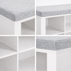 Ruime schoenenbank met zitkussen en 12 vakken – ideaal voor hal, slaapkamer en extra opbergruimte | Kersom