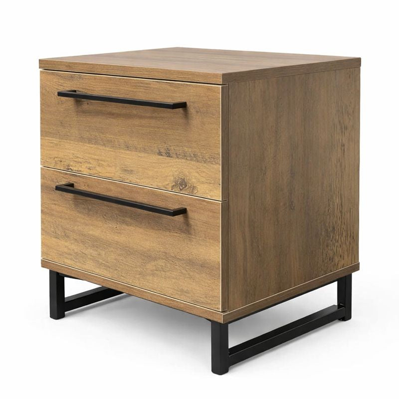 Nachtkastje met 2 Lades in Black Oak