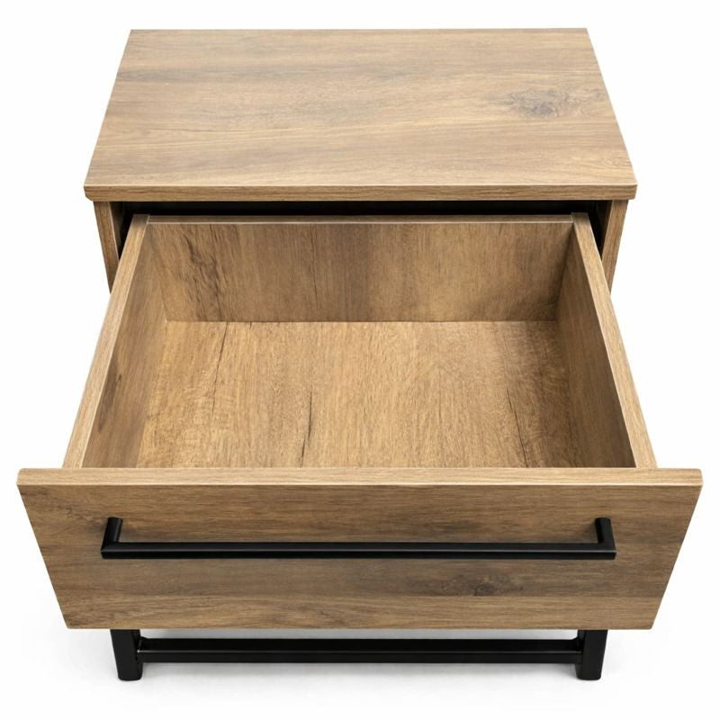 Nachtkastje met 2 Lades in Black Oak