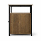 Nachtkastje met Deurtje en Open Vak in Black Oak