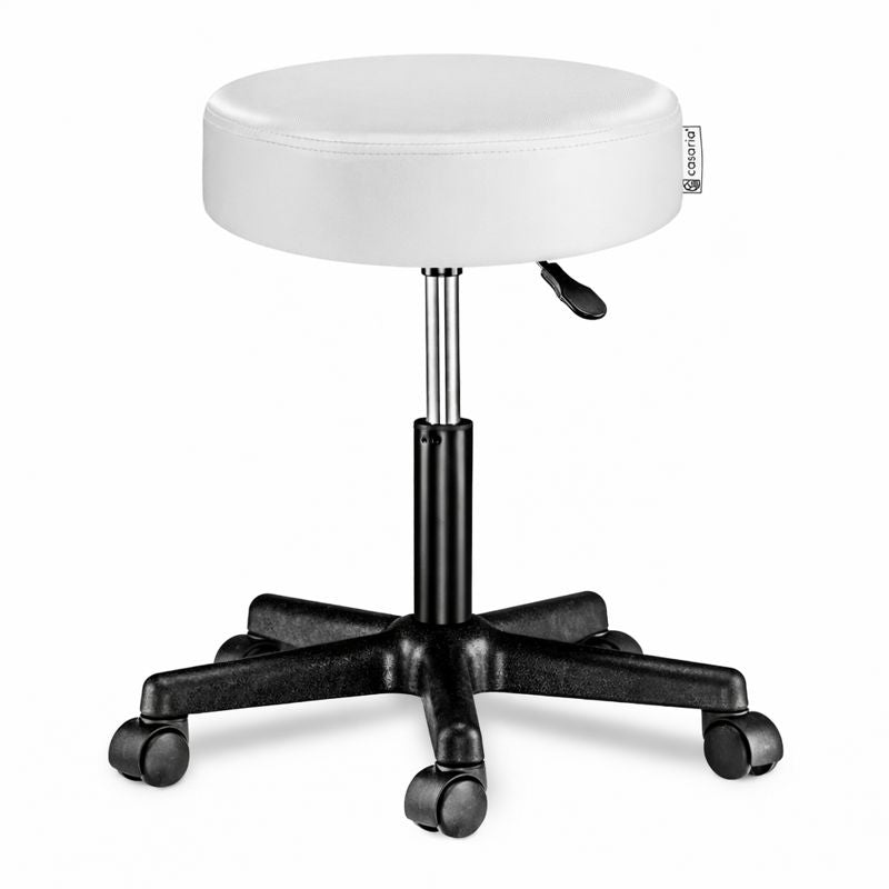 Verstelbare Draaikruk met Wielen Wit | Casaria