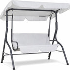 2 Zits Hollywood Schommel met Verstelbaar Zonnedak Lichtgrijs | Casaria