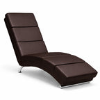 Comfortabele relax ligstoel met ergonomisch ligvlak en verchroomd onderstel bruin | Casaria