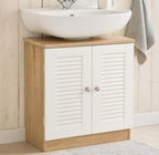 Wastafelonderkast in Landelijke Stijl in Wit Eiken 60 x 30 x 60 cm