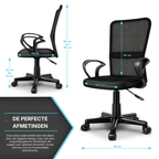 Kinderbureaustoel met Armleuningen en Ademende Mesh Rugleuning Verstelbaar Zwart | Tresko