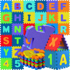 Puzzelmat XXL 190x190 cm 86-delig met letters en cijfers | Spielwerk