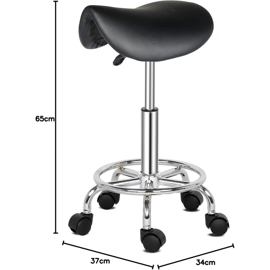 Zadelkruk Ergonomisch Draaibaar en In Hoogte Verstelbaar Zwart 50-64.5 cm | Kersom