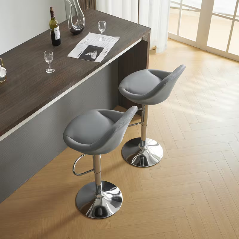 Moderne barkrukken set van 2 met rugleuning en voetensteun – ideaal voor keuken, bar en eetruimte | Kersom