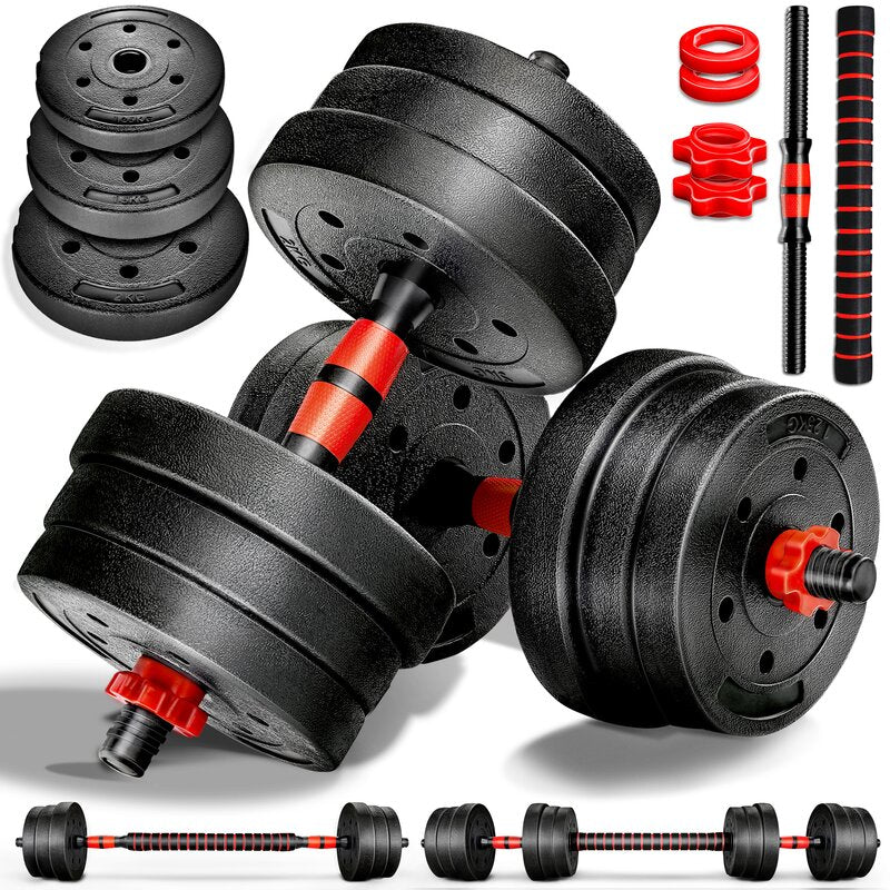 2-in-1 Halterset en Dumbell Set Verstelbaar met Lange en Korte Halter | RE:SPORT