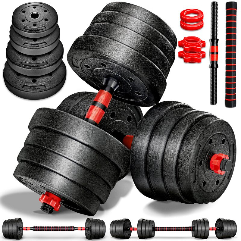 2-in-1 Halterset en Dumbell Set Verstelbaar met Lange en Korte Halter | RE:SPORT